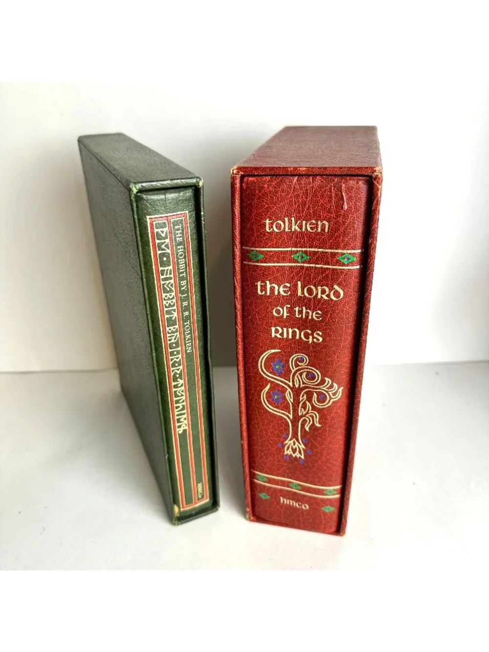 1974 Houghton Mifflin The Lord Of The Rings & The Hobbit  Leather Bound Book Set